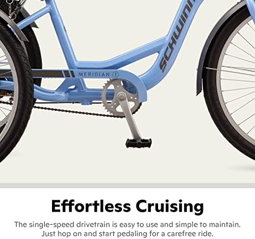 Велосипед за возрасни трицикли на Швин Меридијан, крстарење со три тркала, тркала од 26 инчи, низок чекор преку алуминиумска