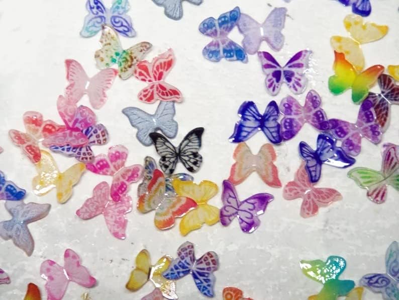 20 парчиња 3Д пеперутки ширења на крилјата на ноктите/мешани пеперутки нокти Арт Декл/Шарена бајка за декорација на маникир за маникир