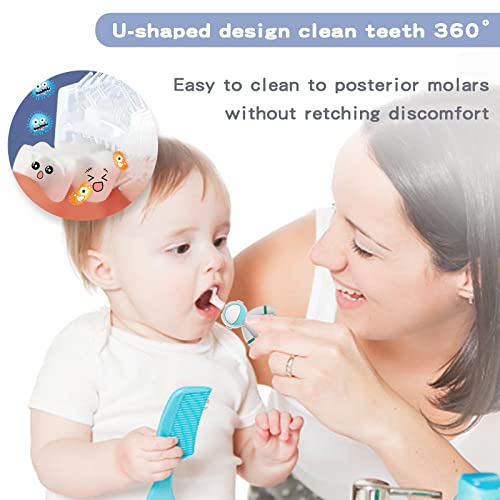 Ветувајте бебе во форма на заби во форма на заби Детска храна, силиконска четка во форма, четка за заби во форма, Премиум мека мануелна четка за заби за деца на возра?