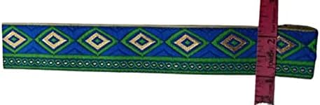 KVR полиестер брокада quакард 9 јарди 1,25 инчи занаетчиски трим цветниот дизајн шиење вез за декорација на лента со чипка облека