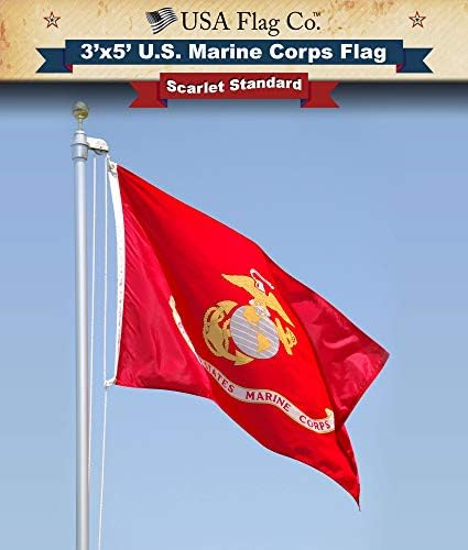 Знамето на морските корпуси од страна на USA Flag Co. е американски направено: најдоброто знаме на USMC на отворено 3x5, направено