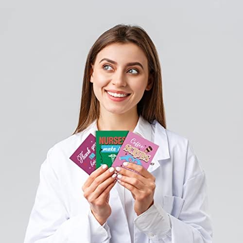 Ренбузуху 24 парчиња медицински сестри Недела Подароци Масовно 2023 година - Белешки за џеб за џеб за благодарност, дипломирање,