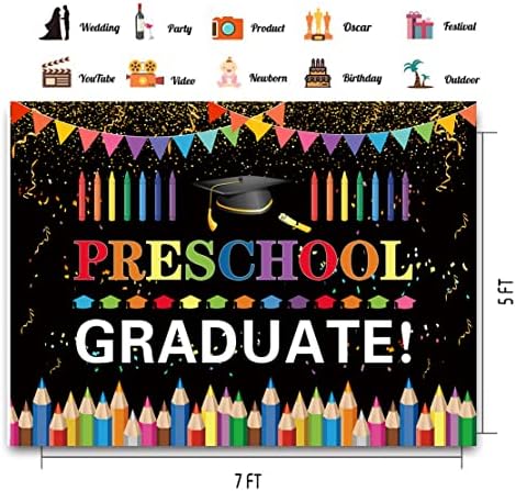 Чаја 7х5фт Детска Градинка Заднина За Постдипломски Забави Предучилишни Честитки Дипломирање Фотографија Детска Класа Од 2023 Година