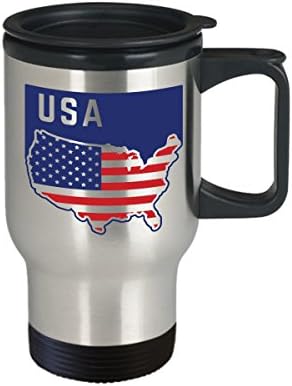 Американско знаме | Знаме на САД | Кригла за патување со кафе | Американска гордост | Патничка кригла | Не'рѓосувачки