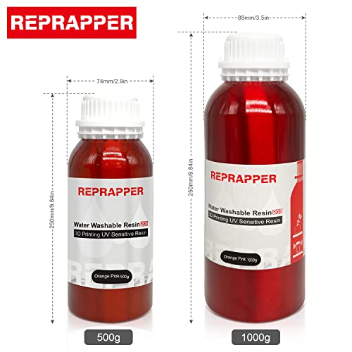 Reprapper 203 UV-смола, 3Д смола со двојна боја на вода за LCD 3D печатач 1000g розово портокалова портокал