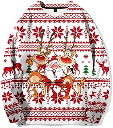 Sissy Sumsshirt Toddler мажи жени жени Божиќна зимска блуза топла долга ракав стилски печатено џемпер случајно забавно забавно