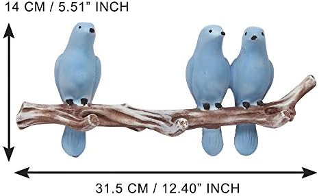 ecraftindia 3 сини птици кои седат на држач за декоративни клучеви на дрвја
