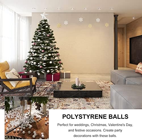 Sewacc Божиќни декор бели топчиња од пена 100 парчиња полистирен топки од 2 см 2 см