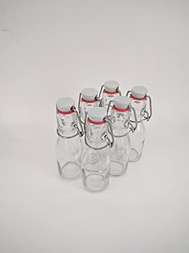 Традиционално стаклено шише за стаклени шише со керамички зат, црвен заптивка, 100мл