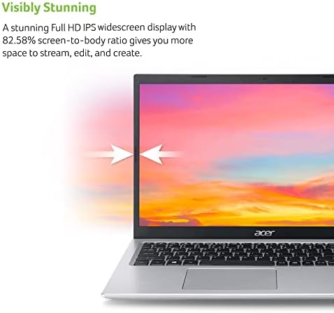 Acer Aspire 5 A515-56-347N Тенок Лаптоп-15.6 Целосен HD IPS Дисплеј - 11-Ти Генерал Intel i3 - 1115g4 Двојадрен Процесор-8GB DDR4-128GB
