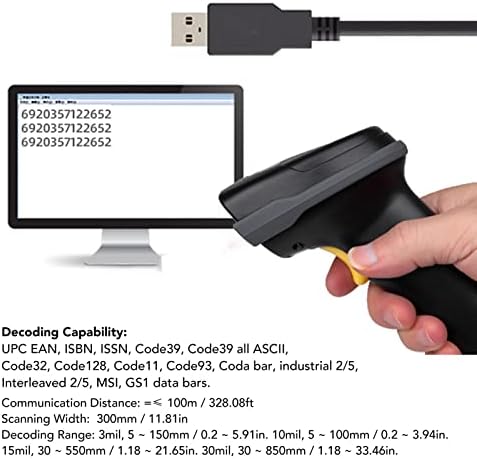 2D скенер за баркодови, преносен Bluetooth 2.4G безжичен читач на шифри, поврзете паметен телефон, таблет, компјутер, 2 режими 1D 2D