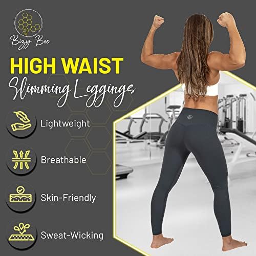Bizy Bee High Weaster Belegring Heals за жени - Softенски хеланки за меки тенок за спорт, јога, трчање и секојдневно носење