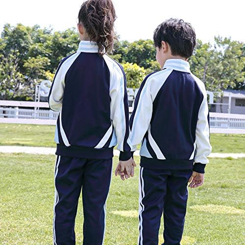 Yealdor Kids Boys Girls 2 Pieces Tracksuit со долги ракави Трикот поштенски јакна и панталони Спортски поставувани атлетски потта