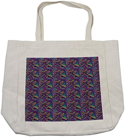 Амбесон Урбана торба за купување, модерен дизајн Шарени триаголници од апстрактни испрскани капки спрејови хипстерска уметност, еколошка торба