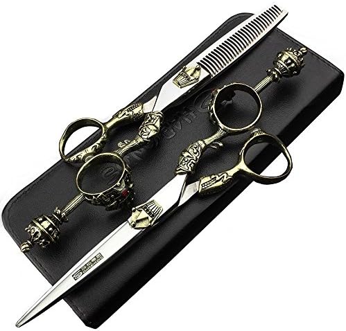 6 инчни Јапонски професионални фризерски ножици 440с тример за коса со висока цврстина фризер специјални ножици за сечење и истенчување на