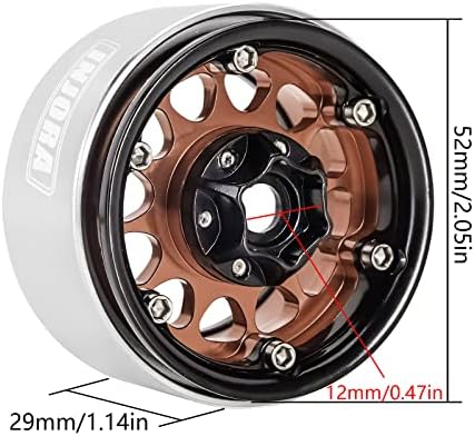 Injora 1,9 Beadlock Wheel Deep Dish Deeal Dishion Dealfet 10.4mm тркало за тркала за 1/10 RC Crawler Auto Axial SCX10 90046 AXI03007