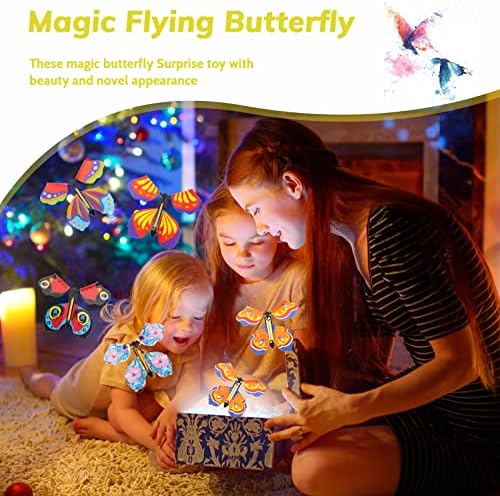 15 парчиња магија летачка пеперутка летачка самовила играчки гумен бенд напојуван пеперутка ветер на пеперутка играчка за божиќна свадба