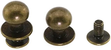 Е-излез 15 парчиња 10мм бронзено тркалезно копче за завртки за завртки за завртки за завртки за глава, завртки за забивање шипки
