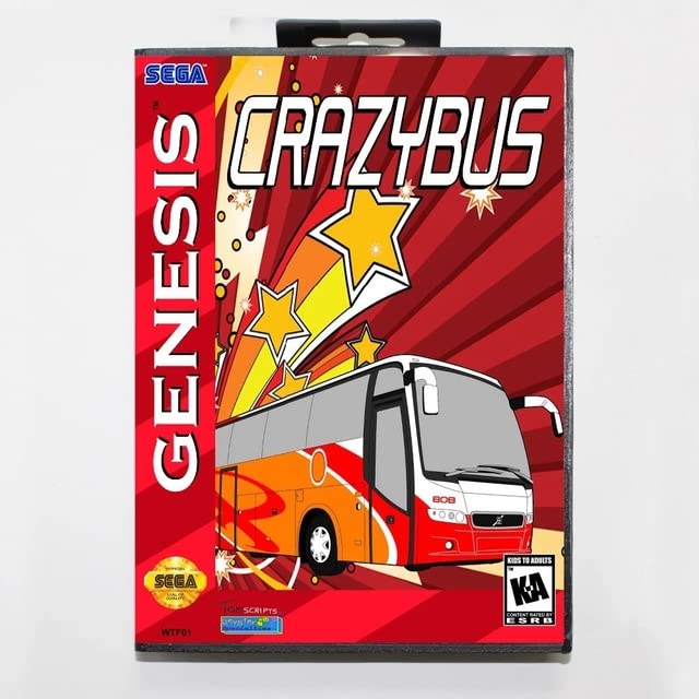 Луд автобус 16-бит картичка за игра со малопродажба за малопродажба за Sega Megadrive Genesis-EU кутија