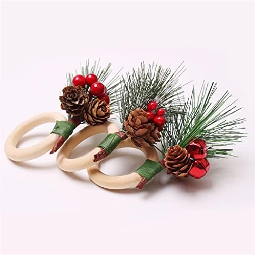 Mxiaoxia 10 парчиња украси за Божиќни маса, DIY Pine Cone Bells Sells Cedar Balkkink токи свадбени украси