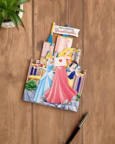Велика Британија Поздрав Дизни внука роденденска картичка со плик - Класичен Дизни принцеза Дизајн