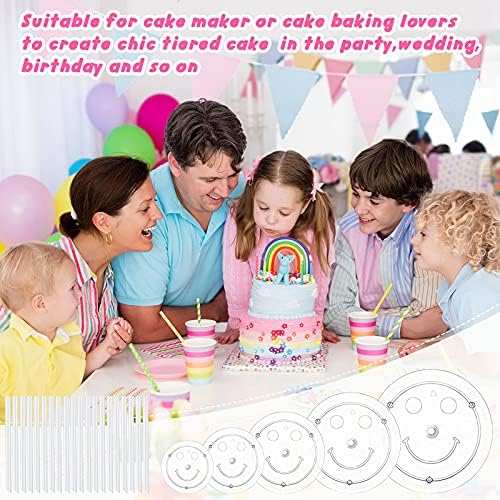 Aufind 85 парчиња пластична торта за торта сет, 20 бели пластични стапчиња за торта за поддршка на шипки со 5 плочи за сепаратор на торта