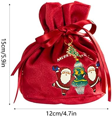 Божиќна торба Божиќна средина Божиќна овошје со кадифена торба со кадифена торба за забави за забави за подароци за хоризонт постер