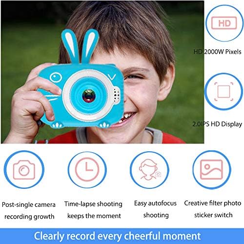 Детска Видео Камера, Детска Дигитална Камера Рекордер На Ударни Камери HD 8 мега Пиксели 2 Инчен IPS Екран Детска Мини Камера СО 32GB