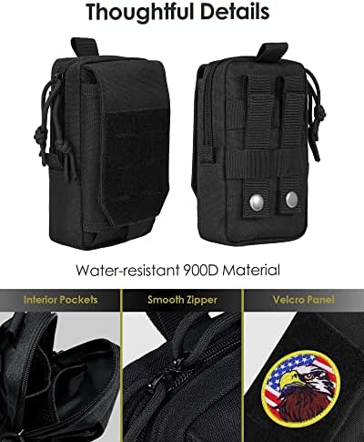 Molle Pouch Tactical EDC торбичка - тактиказам отпорна на вода торбичка торбичка за торбички за торбички, торбичка за половината за прицврстување вклучуваат американски лепе