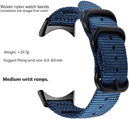 Uraltag Watch Bands компатибилни со Google Pixel Watch, дише надграден најлон пиксели за замена за замена за мажи за мажи