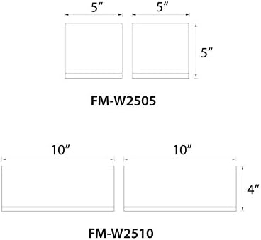 WAC Lighting FM-W2510-WT Rubex 10 Отворено LED LED Flush Mount, големо, бело