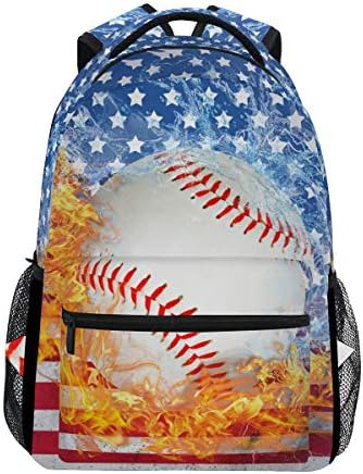 Zoeo Blue Baseball Bookbags Chic 3 -то 4 -то 5 -то одделение ранци за училишни ранец Патувајте лаптоп дневна торба чанта за