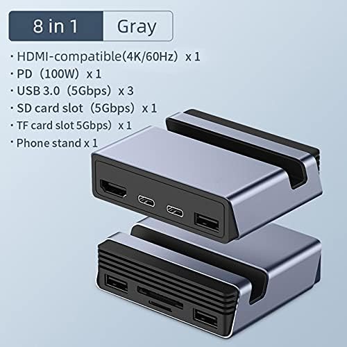 SXYLTNX USB C Центар Тип-C Докинг Станица Тип-C ДО 4K HDMI-Компатибилен Pd SD/TF Картичка Читач RJ45 Држач За Телефон