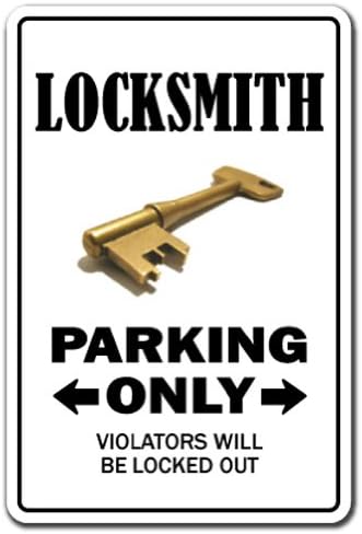 Браварски знак знаци за паркирање клуч заклучување поправка заклучување смит | Внатрешен/Надворешен | 20 Висок Пластичен Знак