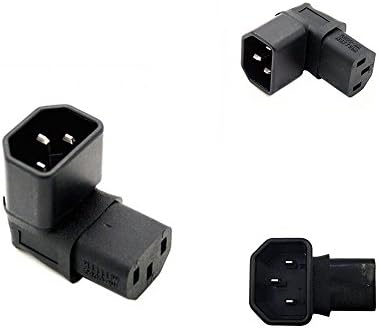 Адаптер за напојување IEC 320 C14 до C13, Golbalma Up 90 Angle PDU UPS Plug/Socket 2 Pack 3 Pin Power Extension Adapter Adapter