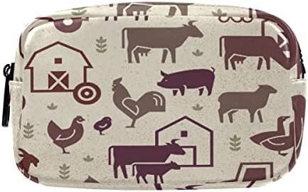 Glapy Farm Animals Pooter Pooter Horse Pig Cow Pencil Case Голем капацитет молив торбичка патент преносна козметичка кеса