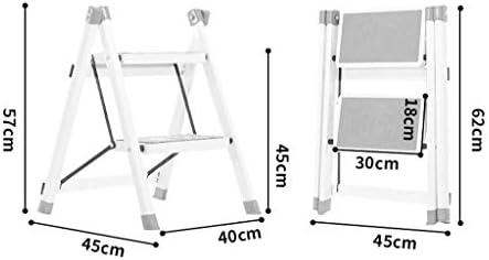 Pengjie Преклопување скала чекор столче столче столче 2 чекори преклопување на тешки челични преносни анти -лизгачки мат