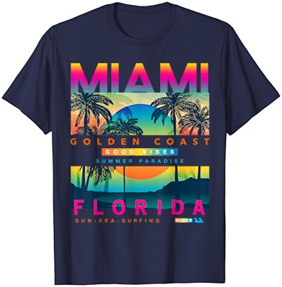 Носете маички во Мајами Флорида, графичка маица од шарена изгрејсонце во Мајами