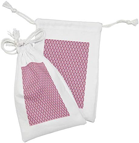 Геометриска торбичка за геометриски ткаенини од Амбесон од 2, креативни симетрични современи цик -цак и ромби, мала торба за влечење