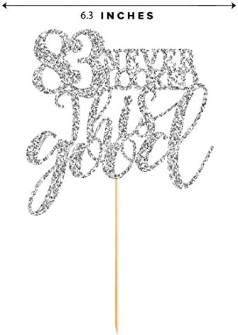 83 Сребрен Сјај Среќен 83-ти Роденден Торта Топер, Навива на 83 Години Партија Украси, Материјали, торта врвот