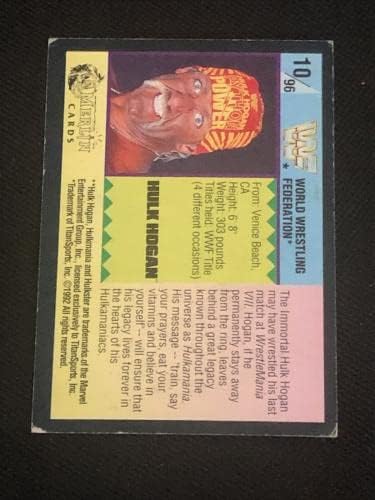 Hulk Hogan 1992 Merlin Gold WWF Wrestling Потпишана автограмирана картичка - Фотографии за автограми во борење