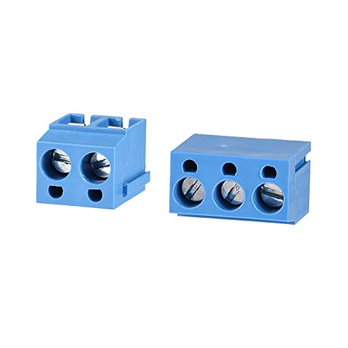 Uxcell 5.0mm Pitch 2 Pin 3 Pin PCB Mount Screw Terminal Block Connector Connector Assoment 25SETS 300V 10A