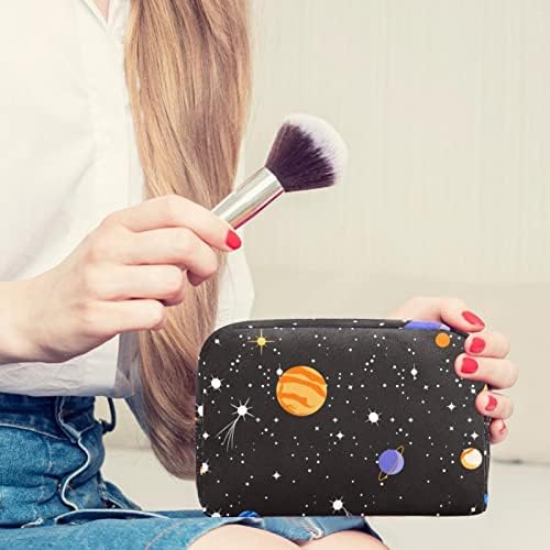 Торба за шминка за вселенски Патувања Голема Симпатична Пренослива Патент Торбичка За Шминка За Жени Девојки, Торба За Организатор На Шминка