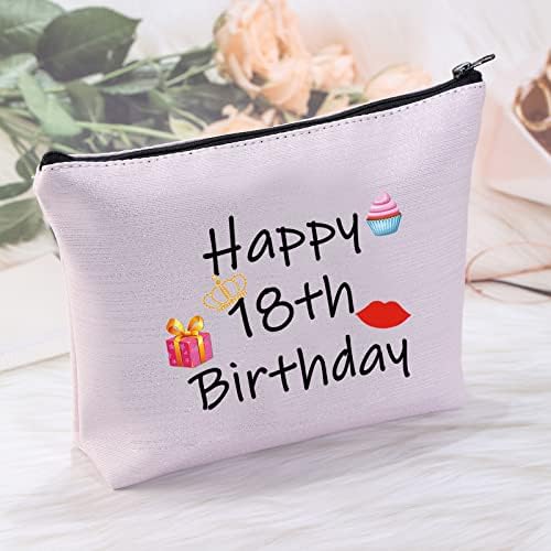 PXTIDY 18 Роденденски Подарок За торба за 18 Ти Роденден 18 Годишни Подароци Среќен 18 Ти Роденден Инспиративни Подароци Патна Торба Козметички
