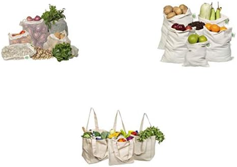 Пакет на намирници за еднократно употреба на намирници - Вклучува органски памучни мрежи за производство на торби, торбички торби