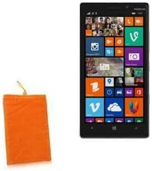 Кутија во Boxwave Компатибилен со Nokia Lumia 930 - кадифена торбичка, мека велурна ткаенина торба ракав со влечење за Nokia Lumia 930,