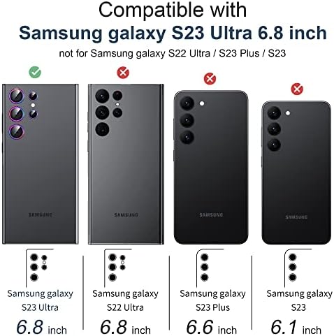 Hoerrye За Samsung Galaxy S23 Ултра Камера Заштитник На Објективот, Случај-Пријателски, 9H Калено Стакло Анти-Нула, Простор Титаниум