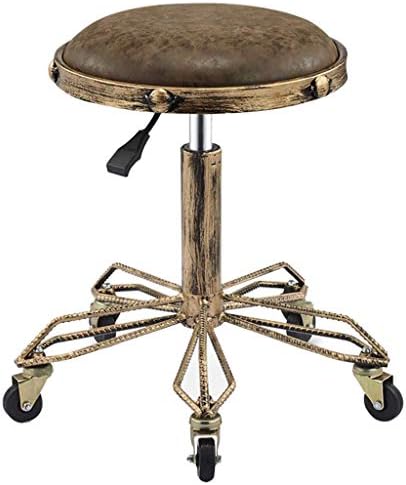 RXBFD гроздобер индустриски стил бар столче/салон столче, прилагодлива висина на вртење на вртење на канцеларија, стол за столче за масажа