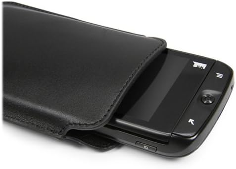 Case Boxwave Case компатибилен со Micromax X702 - оригинална кожна торбичка, тенок вистински кожен луксузен лесен џеб за Micromax