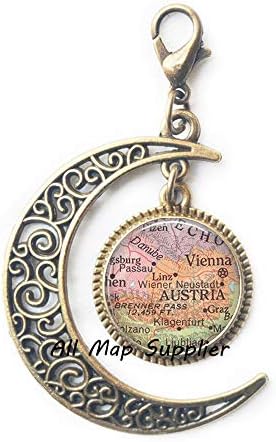 Allmapsupplier модна месечина патент влечење, Австрија мапа на месечината, патент, влечење, Австрија Месечината патент, влечење, затворач